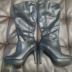 Black knee high boots